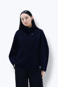 Funnel Neck Wool Coat