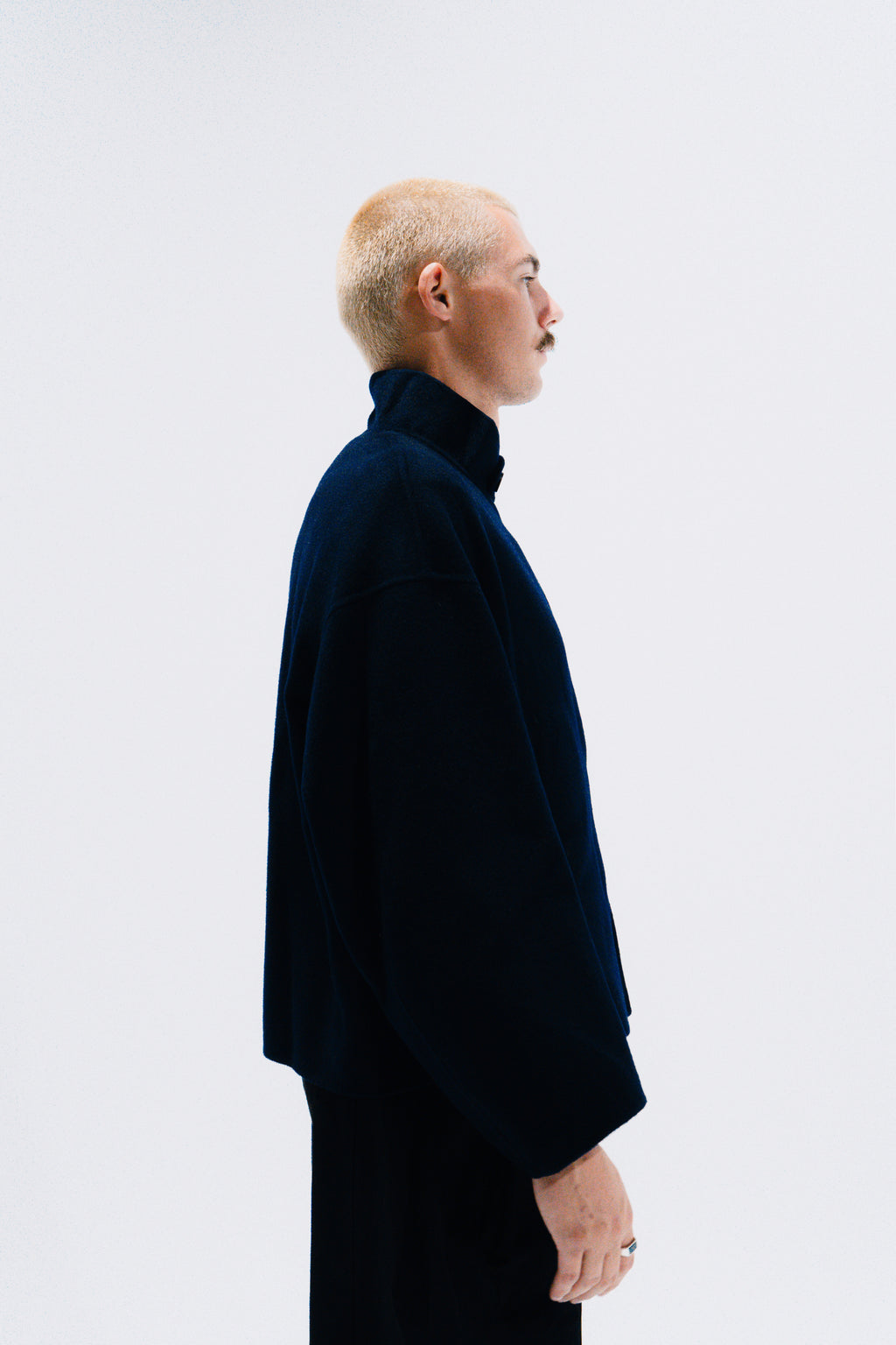 Funnel Neck Wool Coat